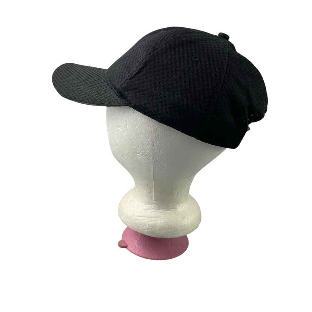 Black athletic vented reflective baseball sporty hat - Picture 3 of 8